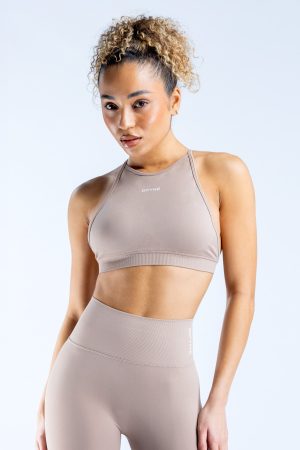 Dynamic High Neck Backless Sports Bra