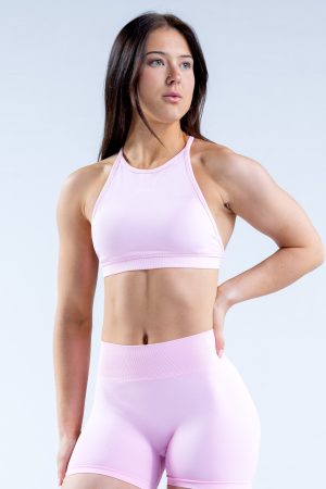 Dynamic High Neck Backless Sports Bra